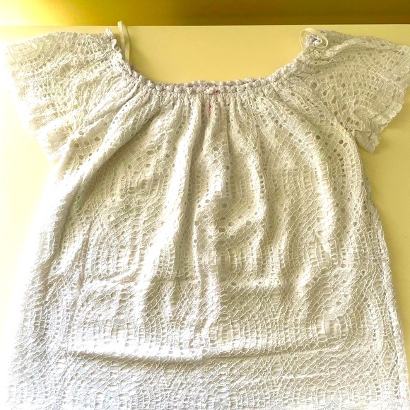 Lilly Pulitzer Off The Shoulder Eyelet Top Size M - Picture 7 of 7